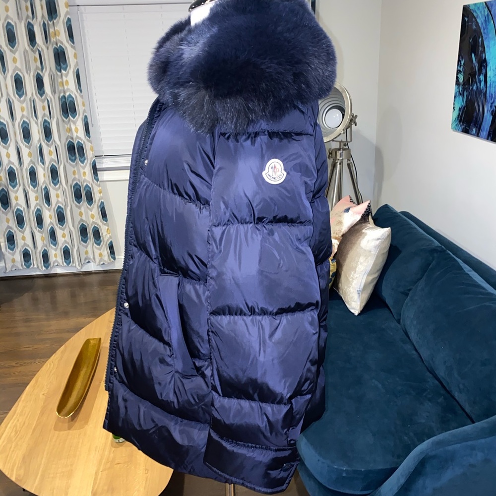 Moncler Mesange Fox-Fur Trimmed Coat - Picture 3 of 8